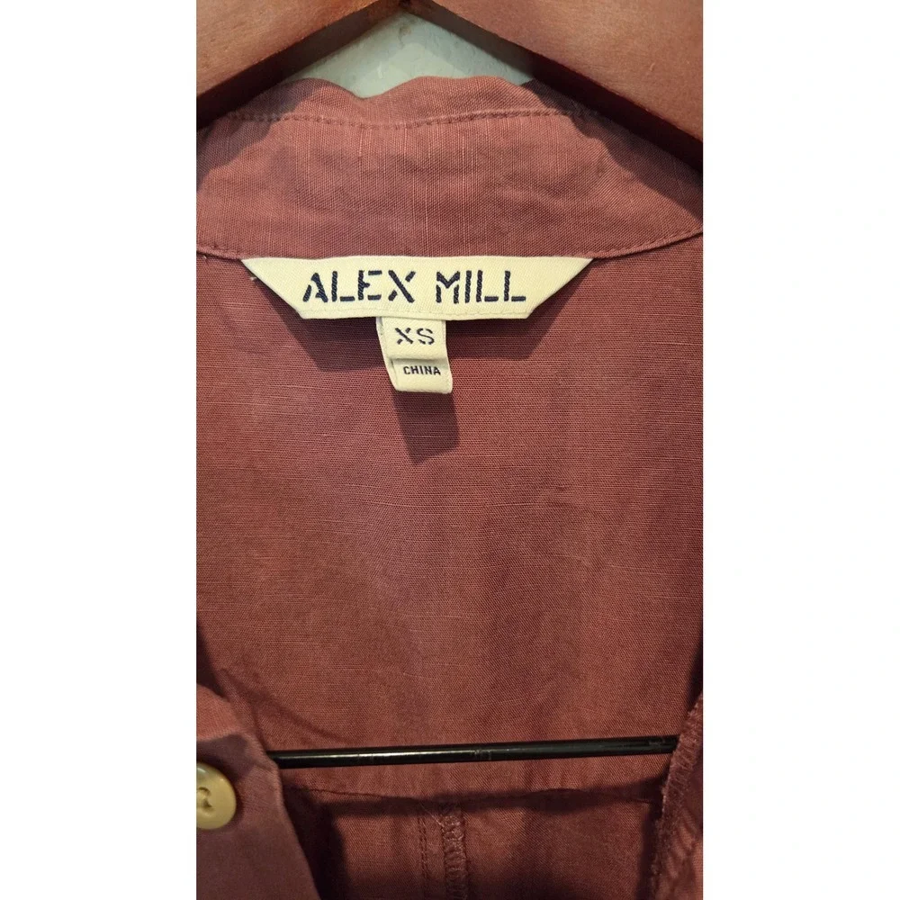 Alex Mill Expedition Jumpsuit Short Sleeve Tie Waist Rose Pink Utility XS